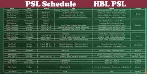 psl schedule